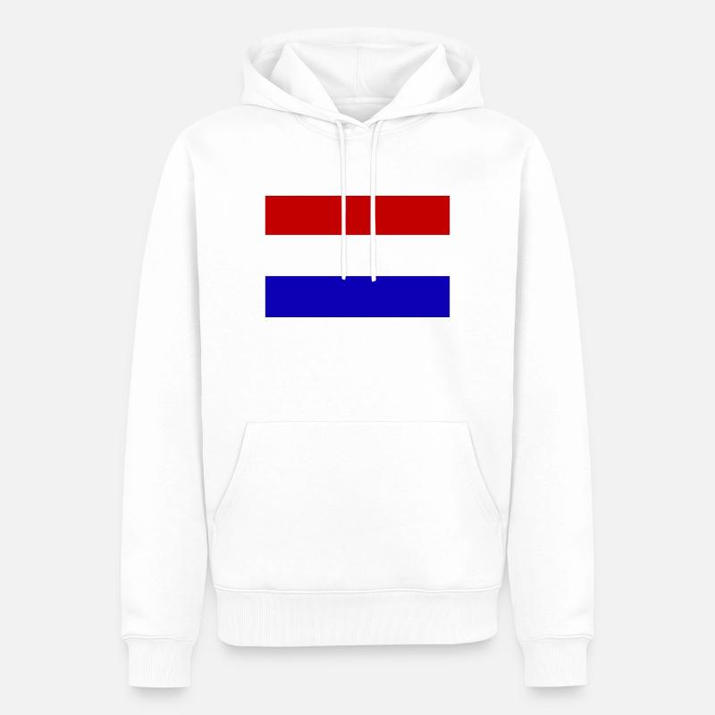 Pays-Bas, Pays-Bas, Pays-Bas, drapeau, drapeau - Sweat à capuche Premium bio Homme - blanc