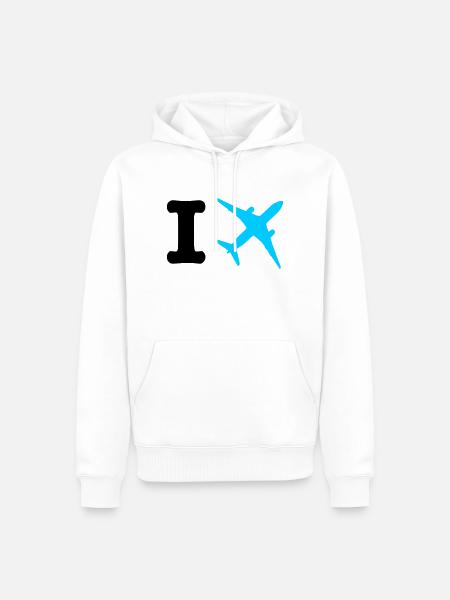 I fly - travel - Sweat à capuche Premium bio Homme - blanc