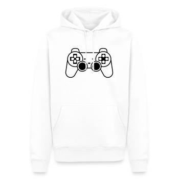 ps - Männer Premium Bio Hoodie - Weiß - Vorne - Nico (187cm)