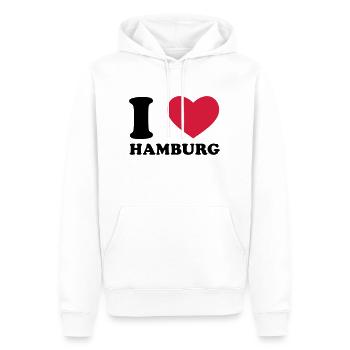 I Love Hamburg - Männer Premium Bio Hoodie - Weiß - Vorne - Nico (187cm)