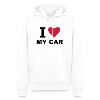 I Love my Car - Männer Premium Bio Hoodie - Weiß - Vorne - Nico (187cm)