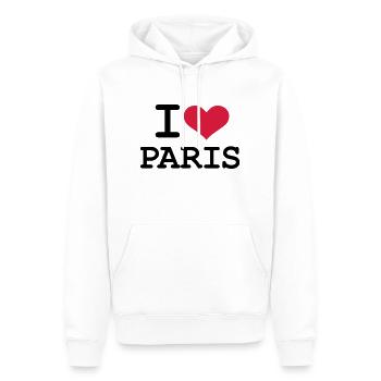 I - love - Paris - Männer Premium Bio Hoodie - Weiß - Vorne - Nico (187cm)