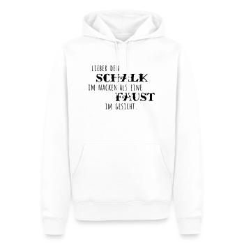 Den Schalk im Nacken - Männer Premium Bio Hoodie - Weiß - Vorne - Nico (187cm)