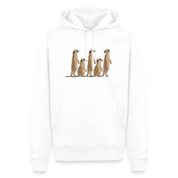 Erdmännchen Reihe - Männer Premium Bio Hoodie - Weiß - Vorne - Nico (187cm)