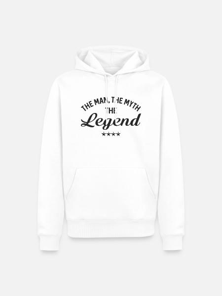 Man Myth Legend - Männer Premium Bio Hoodie - Weiß