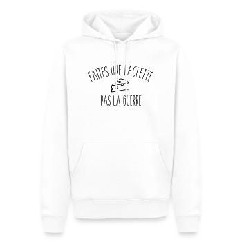 Faites une raclette pas la guerre - Sweat à capuche Premium bio Homme - blanc - Devant - Nico (187cm)