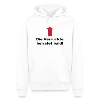Junggesellinnenabschied: Die Verrückte heiratet - Männer Premium Bio Hoodie - Weiß - Vorne - Nico (187cm)