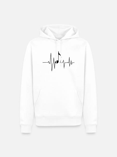 Music note beat - Männer Premium Bio Hoodie - Weiß