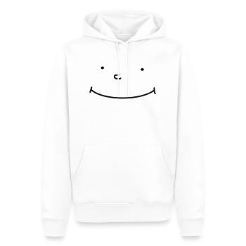 Nouveau Smiley - Sweat à capuche Premium bio Homme - blanc - Devant - Nico (187cm)