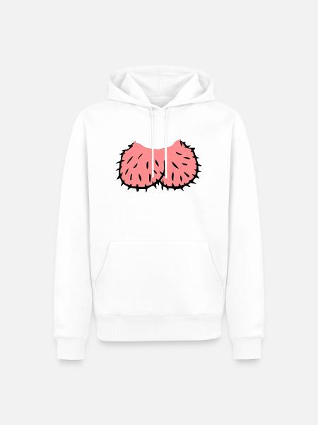 Peniskopf - Männer Premium Bio Hoodie - Weiß