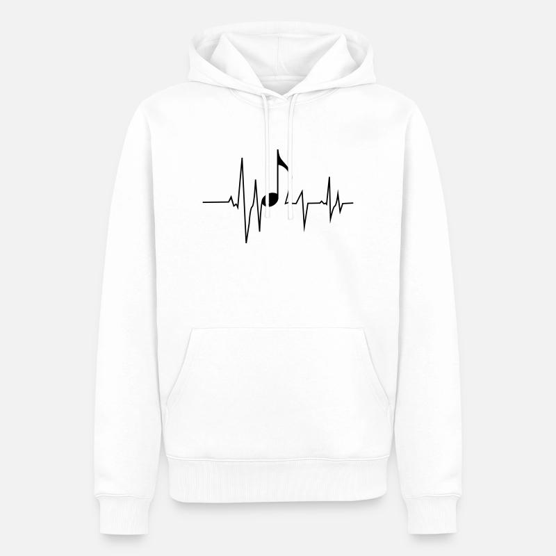 Fréquence musicale - Sweat à capuche Premium bio Homme - blanc
