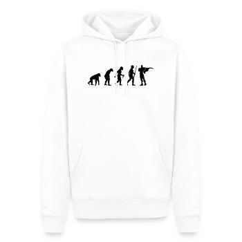 Super Hero Evolution - Männer Premium Bio Hoodie - Weiß - Vorne - Nico (187cm)