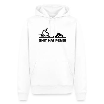 shit_happens_rollstuhl - Sweat à capuche Premium bio Homme - blanc - Devant - Nico (187cm)