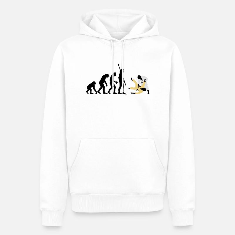 evolution_judo_a_3c - Männer Premium Bio Hoodie - Weiß