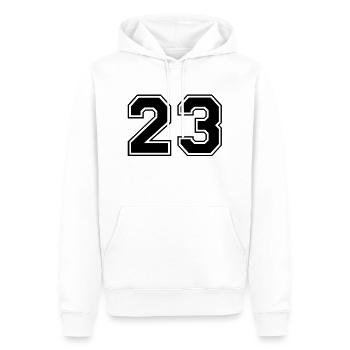23 - Männer Premium Bio Hoodie - Weiß - Vorne - Nico (187cm)