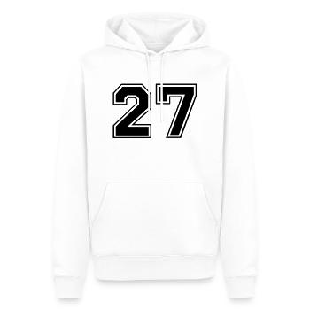 27 - Männer Premium Bio Hoodie - Weiß - Vorne - Nico (187cm)