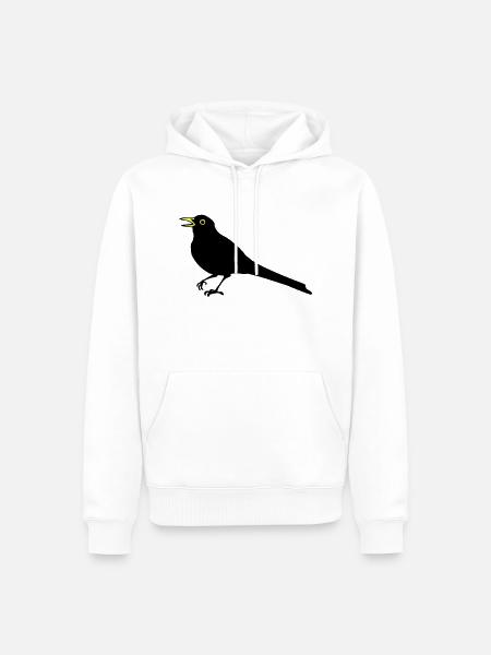 Merle - Sweat à capuche Premium bio Homme - blanc