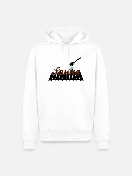 Saunabank - Männer Premium Bio Hoodie - Weiß