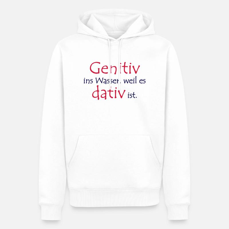 Vs. Génitif. datif - Sweat à capuche Premium bio Homme - blanc