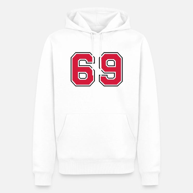 69__f2 - Sweat à capuche Premium bio Homme - blanc