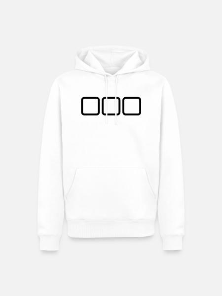 3 squares / drei Quadrate (1c) - Men’s Premium Organic Hoodie - white