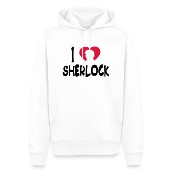 ich liebe sherlock - Männer Premium Bio Hoodie - Weiß - Vorne - Nico (187cm)
