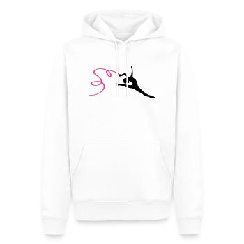 ribbon_gymnastic_silhouette-5 - Sweat à capuche Premium bio Homme - blanc - Devant - Nico (187cm)