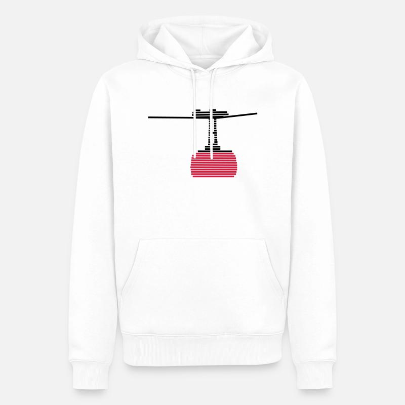 Seilbahn 2 - Männer Premium Bio Hoodie - Weiß