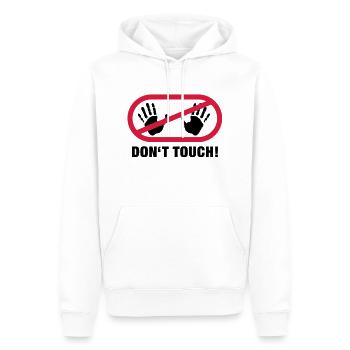 dont_touch_1__f2 - Männer Premium Bio Hoodie - Weiß - Vorne - Nico (187cm)