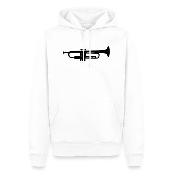 Trompete - Trumpet - Sweat à capuche Premium bio Homme - blanc - Devant - Nico (187cm)
