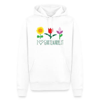 ich liebe garten arbeit - Männer Premium Bio Hoodie - Weiß - Vorne - Nico (187cm)