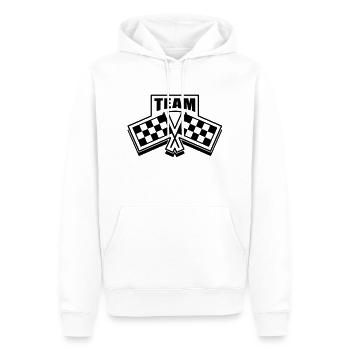 racing_team__f1 - Männer Premium Bio Hoodie - Weiß - Vorne - Nico (187cm)