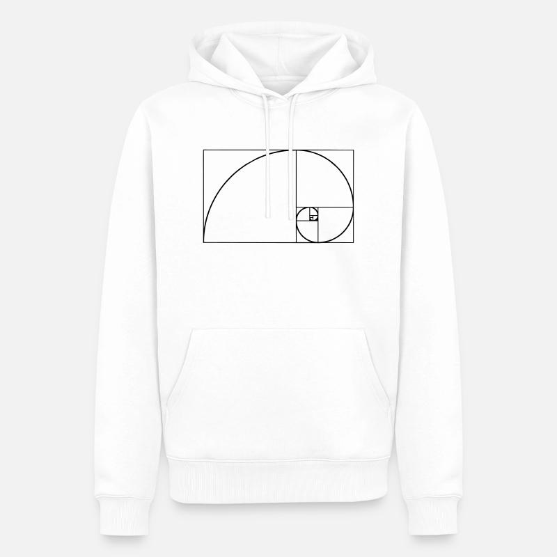 Spirale de Fibonacci, section doré, Phi, evolution - Sweat à capuche Premium bio Homme - blanc