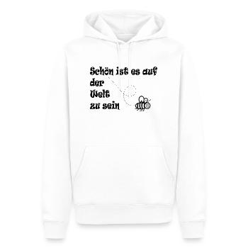 Biene schön ist es auf der Welt zu sein - Männer Premium Bio Hoodie - Weiß - Vorne - Nico (187cm)