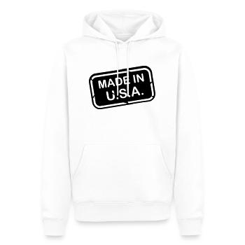 made_in_usa_1f1 - Sweat à capuche Premium bio Homme - blanc - Devant - Nico (187cm)