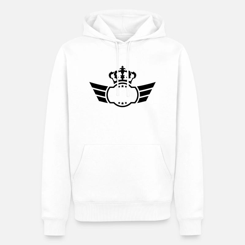 King Logo - Sweat à capuche Premium bio Homme - blanc