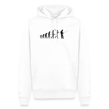 evolution fishing - Sweat à capuche Premium bio Homme - blanc - Devant - Nico (187cm)