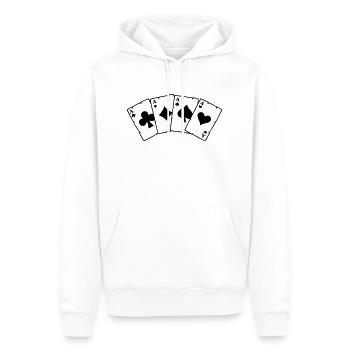 Cartes Poker - Cartes Poker - Sweat à capuche Premium bio Homme - blanc - Devant - Nico (187cm)