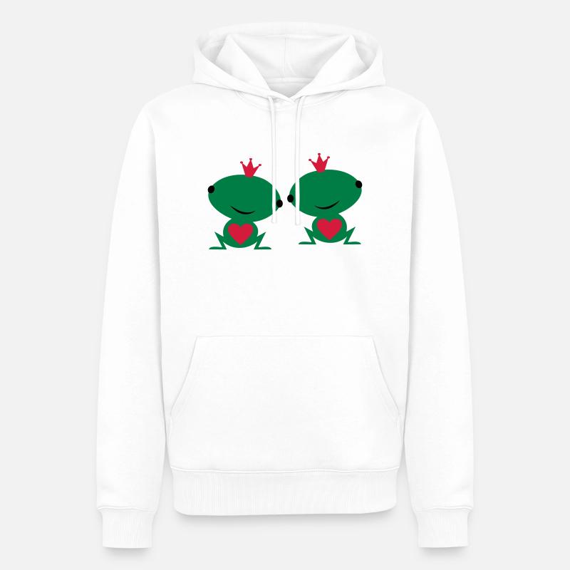 deux sont amoureux - Sweat à capuche Premium bio Homme - blanc