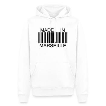 Made in Marseille 13 - Sweat à capuche Premium bio Homme - blanc - Devant - Nico (187cm)