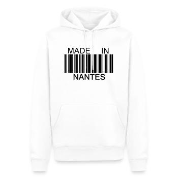 Made in Nantes 44 - Sweat à capuche Premium bio Homme - blanc - Devant - Nico (187cm)