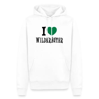 I Love Wildkräuter - Männer Premium Bio Hoodie - Weiß - Vorne - Nico (187cm)
