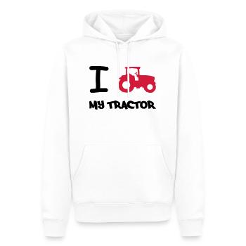 i_love_my_tractor - Männer Premium Bio Hoodie - Weiß - Vorne - Nico (187cm)