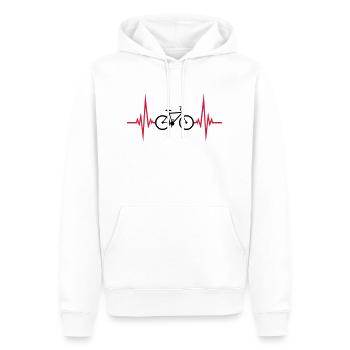 pouls fréquence cardiaque conduite vélo sports vélo - Sweat à capuche Premium bio Homme - blanc - Devant - Nico (187cm)
