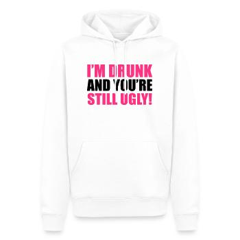 Drunk - Männer Premium Bio Hoodie - Weiß - Vorne - Nico (187cm)