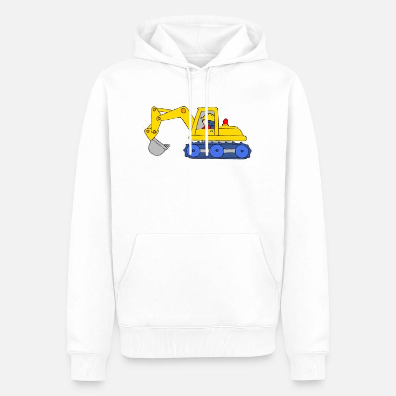 Backhoe Loader - Sweat à capuche Premium bio Homme - blanc