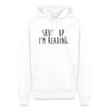 Shut up, i'm reading - Sweat à capuche Premium bio Homme - blanc - Devant - Nico (187cm)