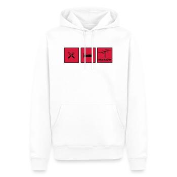 Amateurfunk - Männer Premium Bio Hoodie - Weiß - Vorne - Nico (187cm)