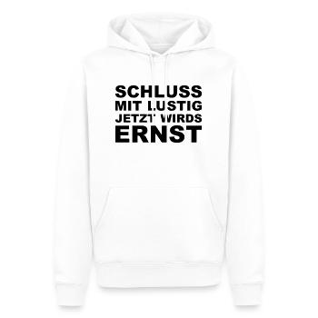 Schluss mit lustig - Männer Premium Bio Hoodie - Weiß - Vorne - Nico (187cm)