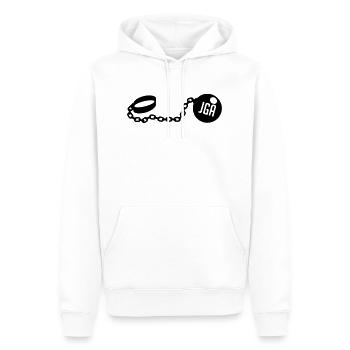 jga_kette_nu1 - Männer Premium Bio Hoodie - Weiß - Vorne - Nico (187cm)